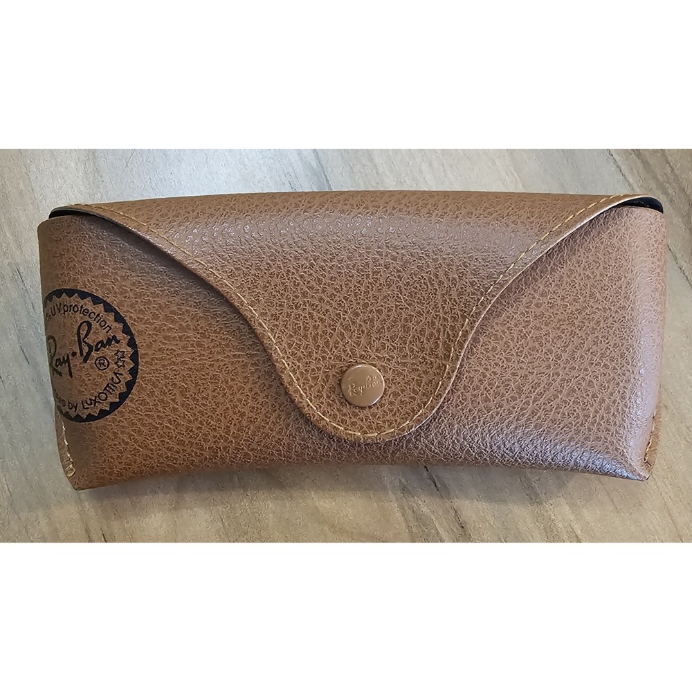 Original Ray-Ban Luxottica‎ Tan Brown Snap  Sunglasses Case Only Pre-owned